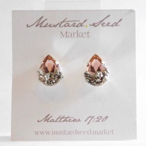 Blush Pyrite Stud Earrings | SILVER Setting